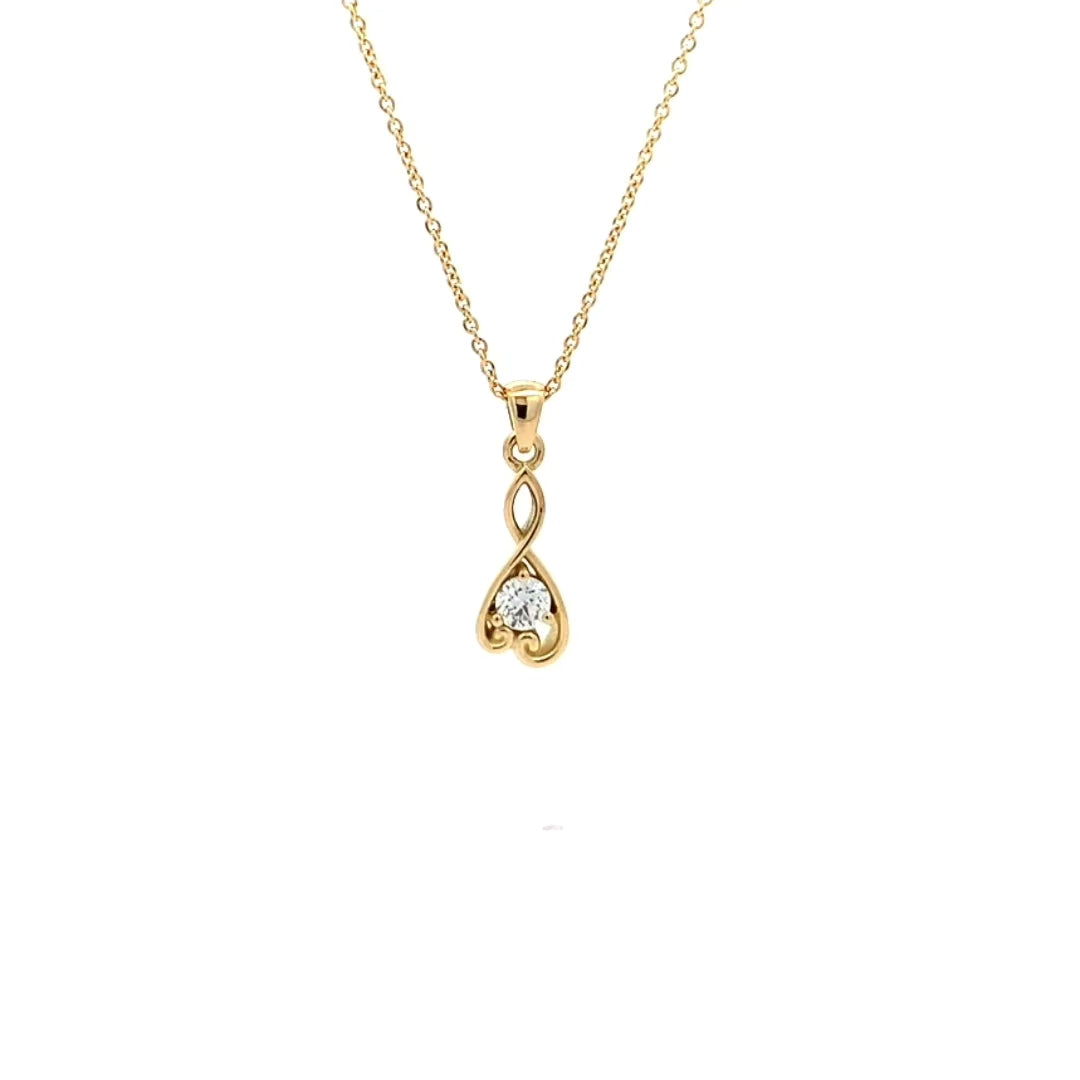 Pania: Brilliant Cut Brilliant Cut Diamond Pendant in Yellow Gold | 0.18ct G SI2