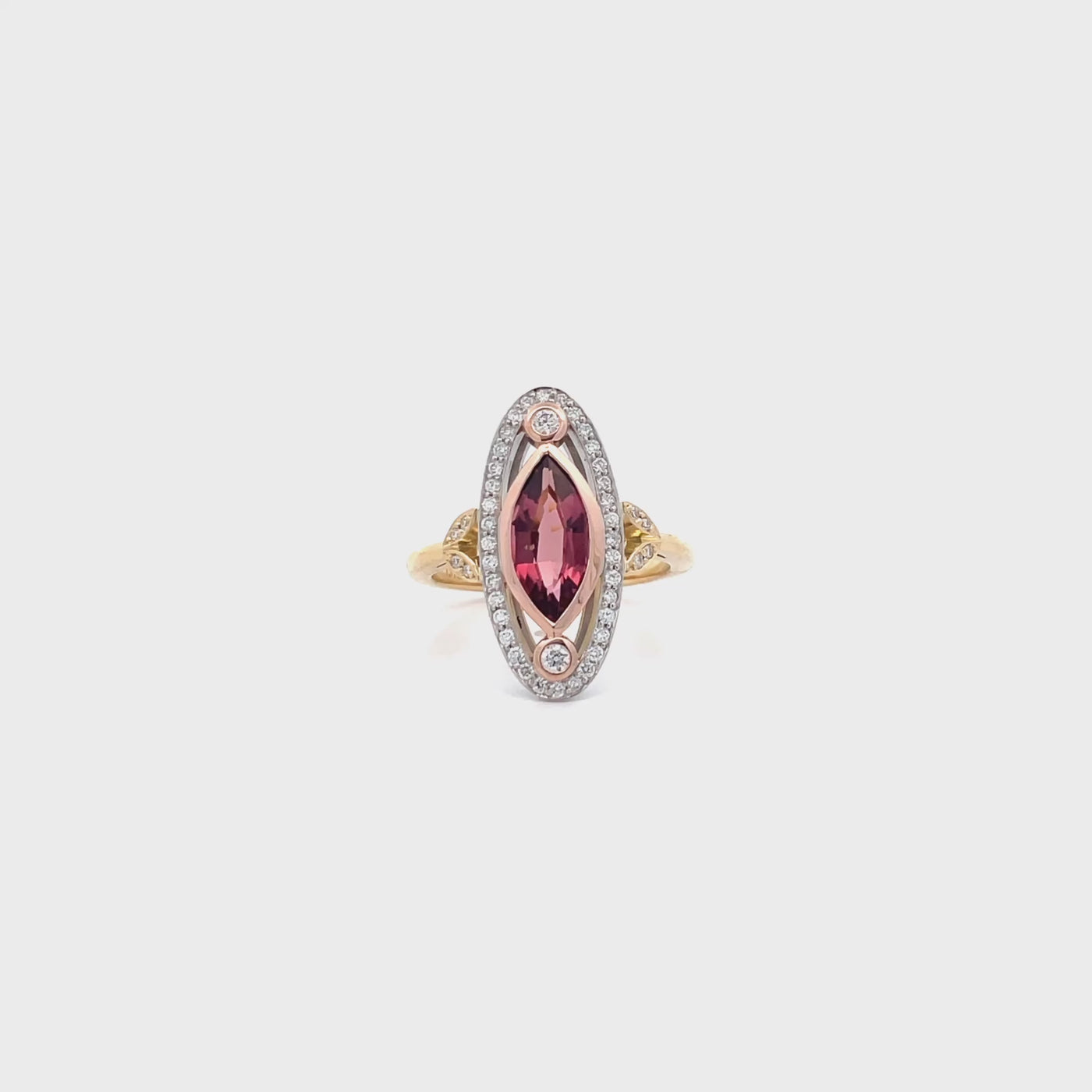 Vintage-Style Garnet and Diamond Halo Ring in Yellow Gold | 1.44ct