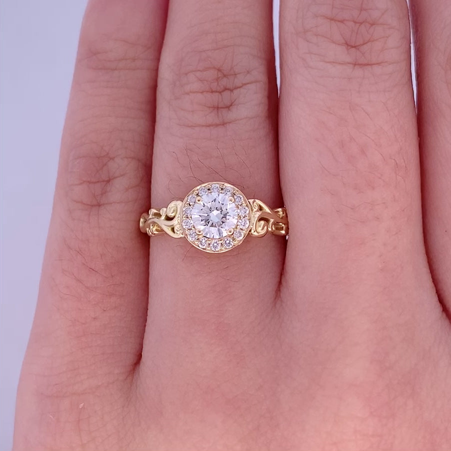 Fiora: Brilliant Cut Diamond Halo Ring