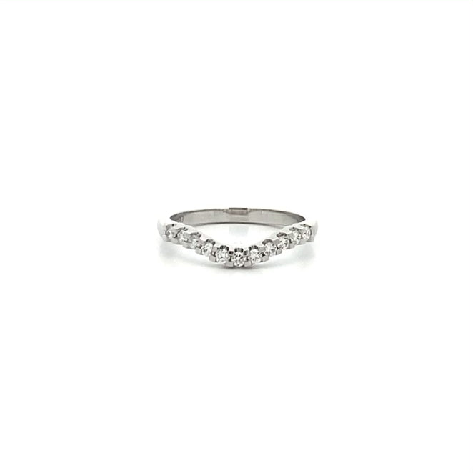 Brilliant Diamond Set Curve Shape Ring