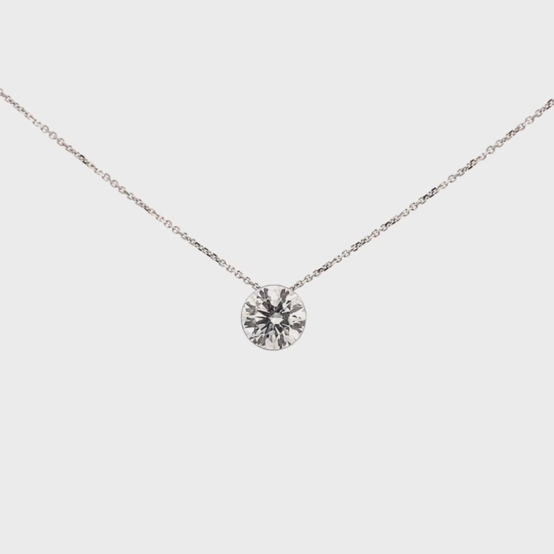 The Floeting® Diamond Pendant in White Gold | 1.63ct E VVS2