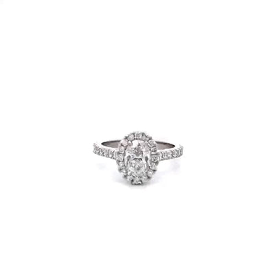 Adorn: Oval Cut Diamond Halo Ring in Platinum | 1.74ctw