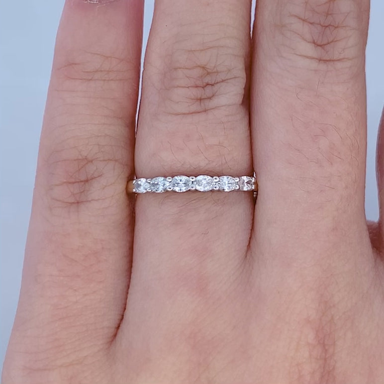 Oval Cut Diamond Set Ring in Platinum | 0.32ctw
