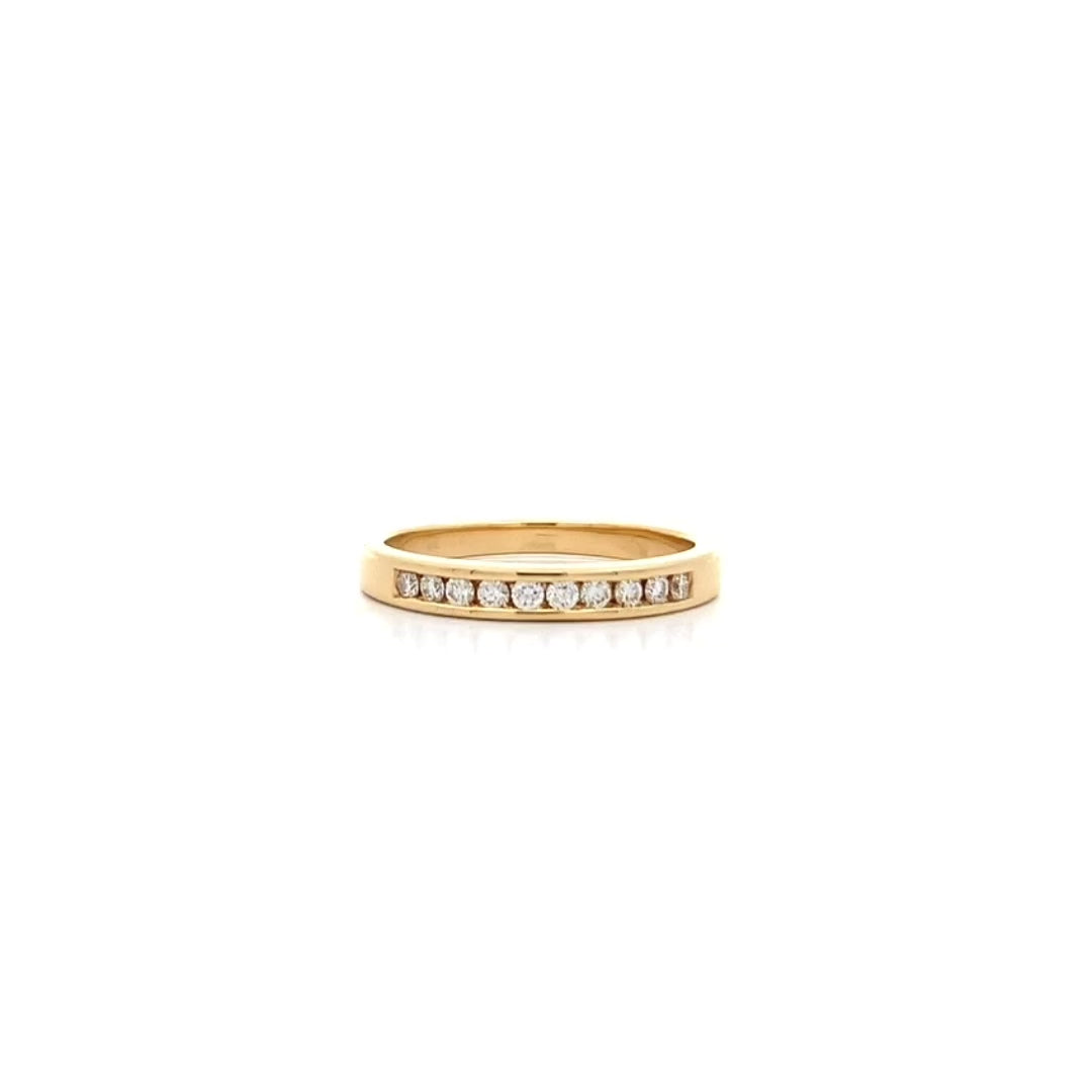 Brilliant Diamond Channel Set Ring in Yellow Gold | 0.25ctw