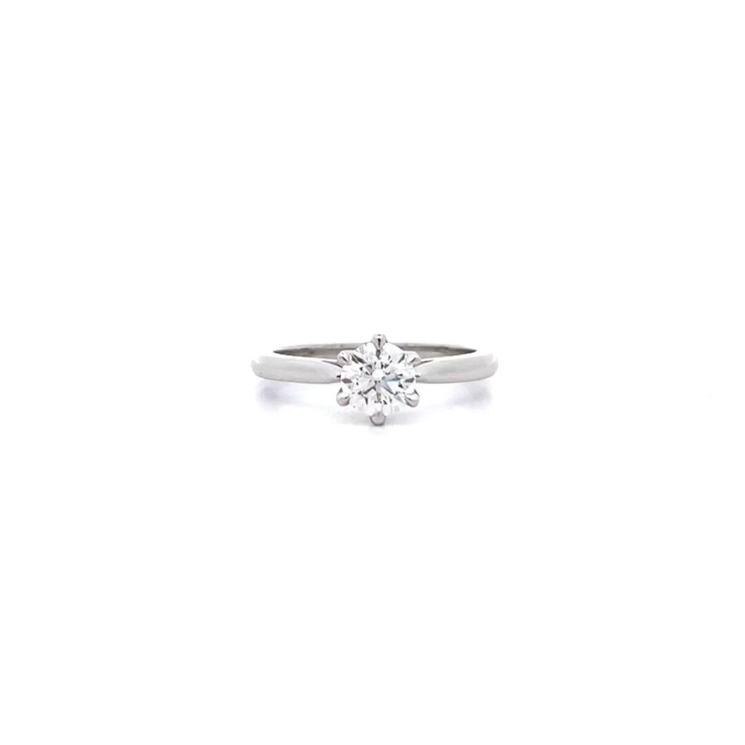 Jolie: Brilliant Cut Diamond Solitaire Ring in Platinum | 0.80ct I SI1