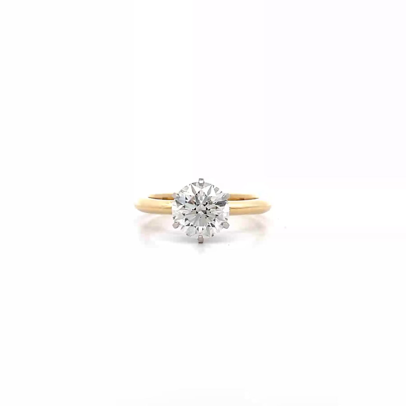 Domus: Brilliant Cut Diamond Solitaire Ring in Yellow Gold | 2.00ct J SI1