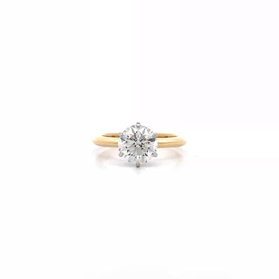 Domus: Brilliant Cut Diamond Solitaire Ring in Yellow Gold | 2.00ct J SI1