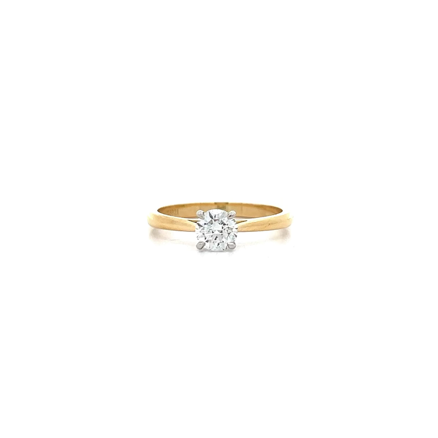 Alice: Brilliant Cut Diamond Solitaire Ring in Yellow Gold | 0.58ct H SI2