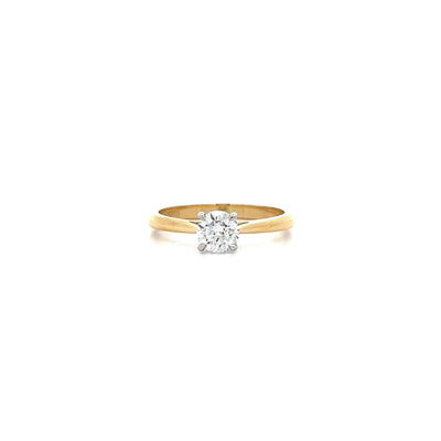 Alice: Brilliant Cut Diamond Solitaire Ring in Yellow Gold | 0.58ct H SI2