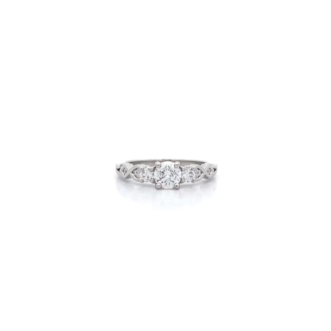 Baile: Brilliant Cut Diamond Three Stone Ring in Platinum | 0.73ctw