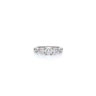 Baile: Brilliant Cut Diamond Three Stone Ring in Platinum | 0.73ctw