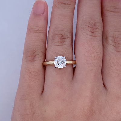 Ardor: Brilliant Cut Diamond Solitaire Ring in Yellow Gold | 1.26ct F SI1