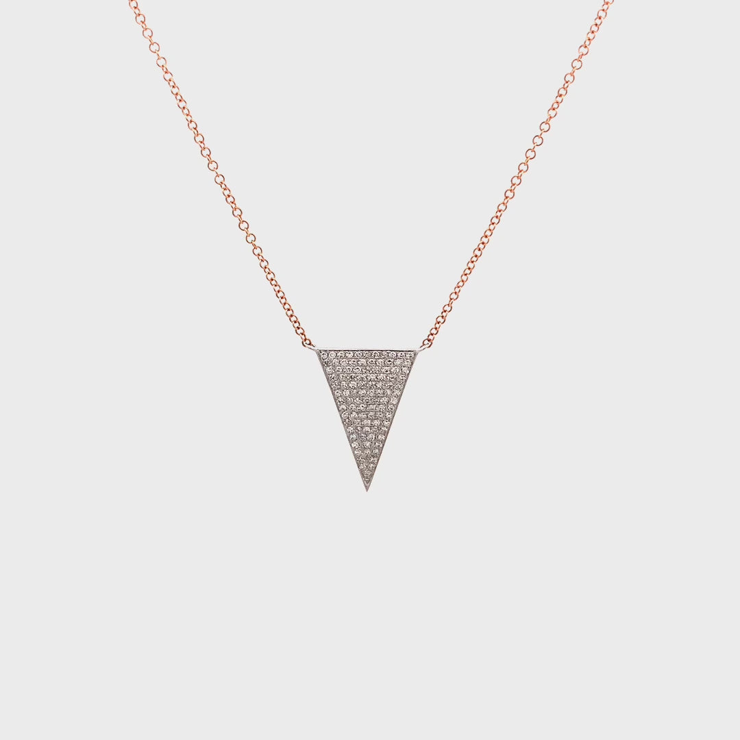 Diamond Set Arrow Necklace in Rose Gold | 0.25ctw