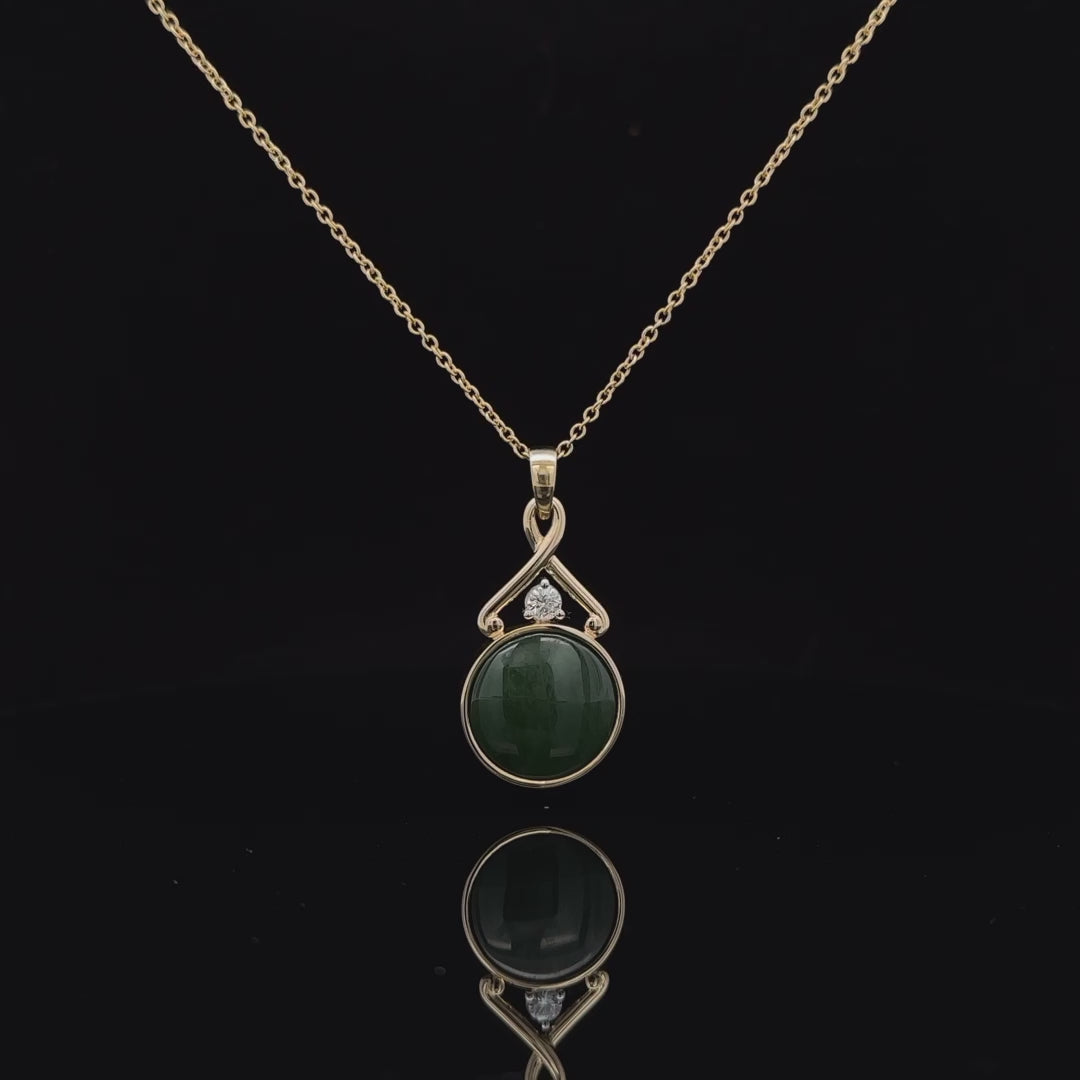 Neoma: Pounamu and Diamond Pendant