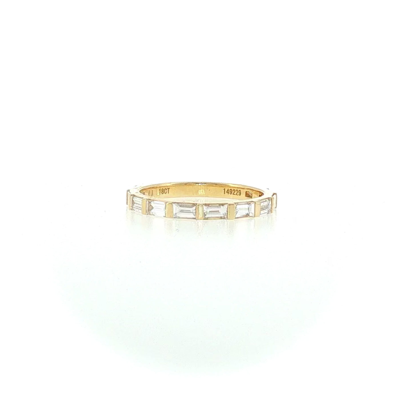 Baguette Cut Diamond Half Eternity Ring in Yellow Gold | 0.92ctw – The ...