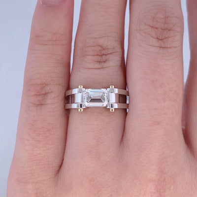 Circlipd: Emerald Cut Diamond Solitaire Ring