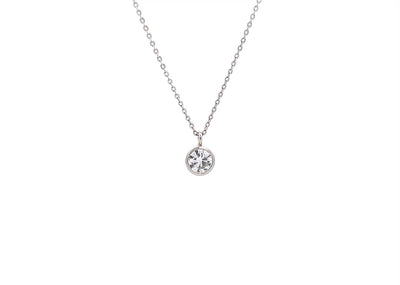Bezel Set Brilliant Diamond Solitaire Pendant in Platinum | 0.62ct G VS2