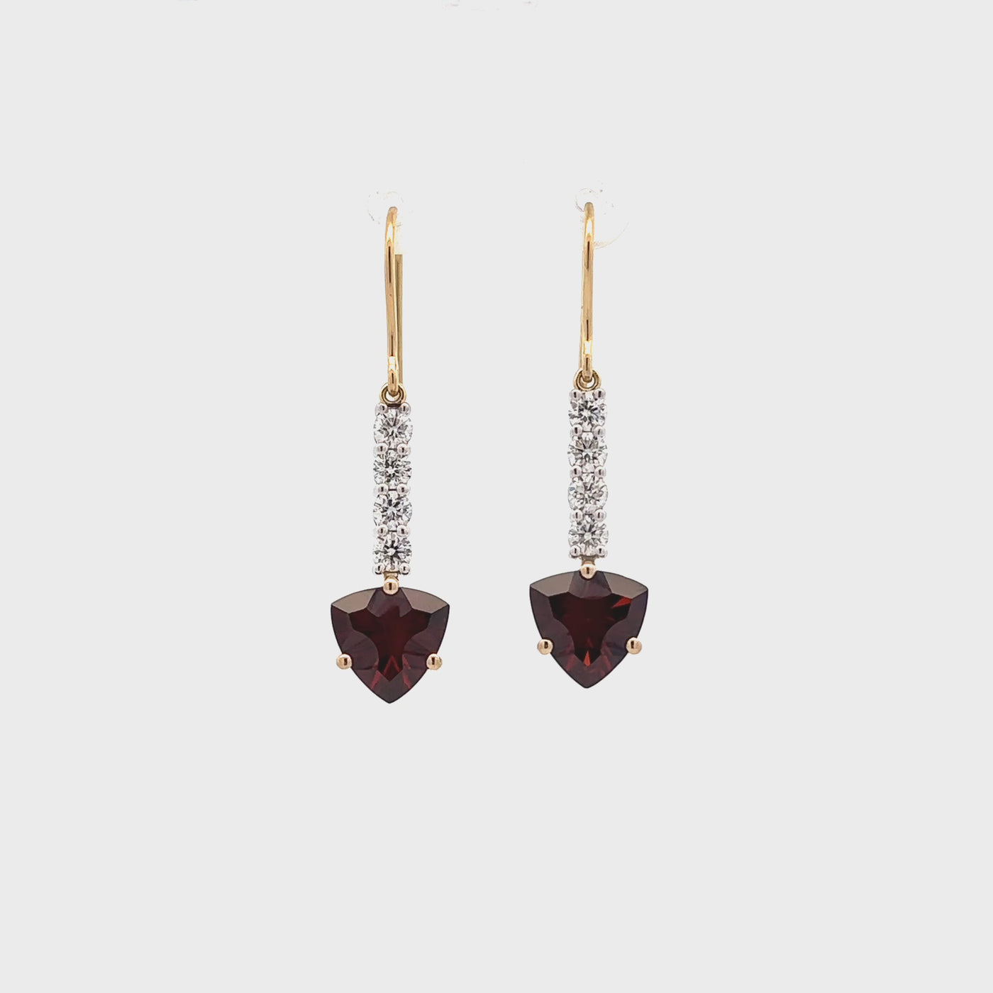 Garnet and Diamond Drop Earrings