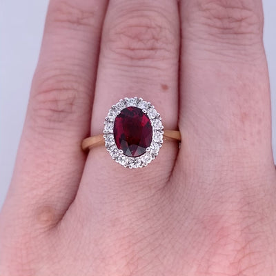 Luminous: Ruby and Diamond Halo Ring