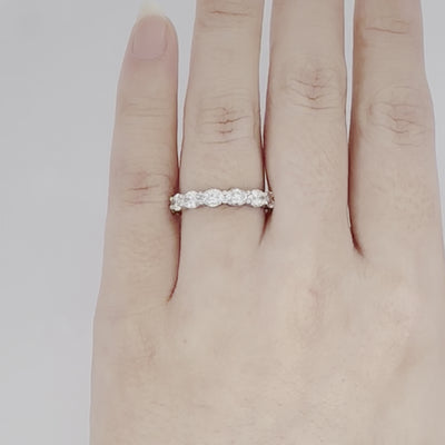 East to West Set Oval Cut Diamond Ring