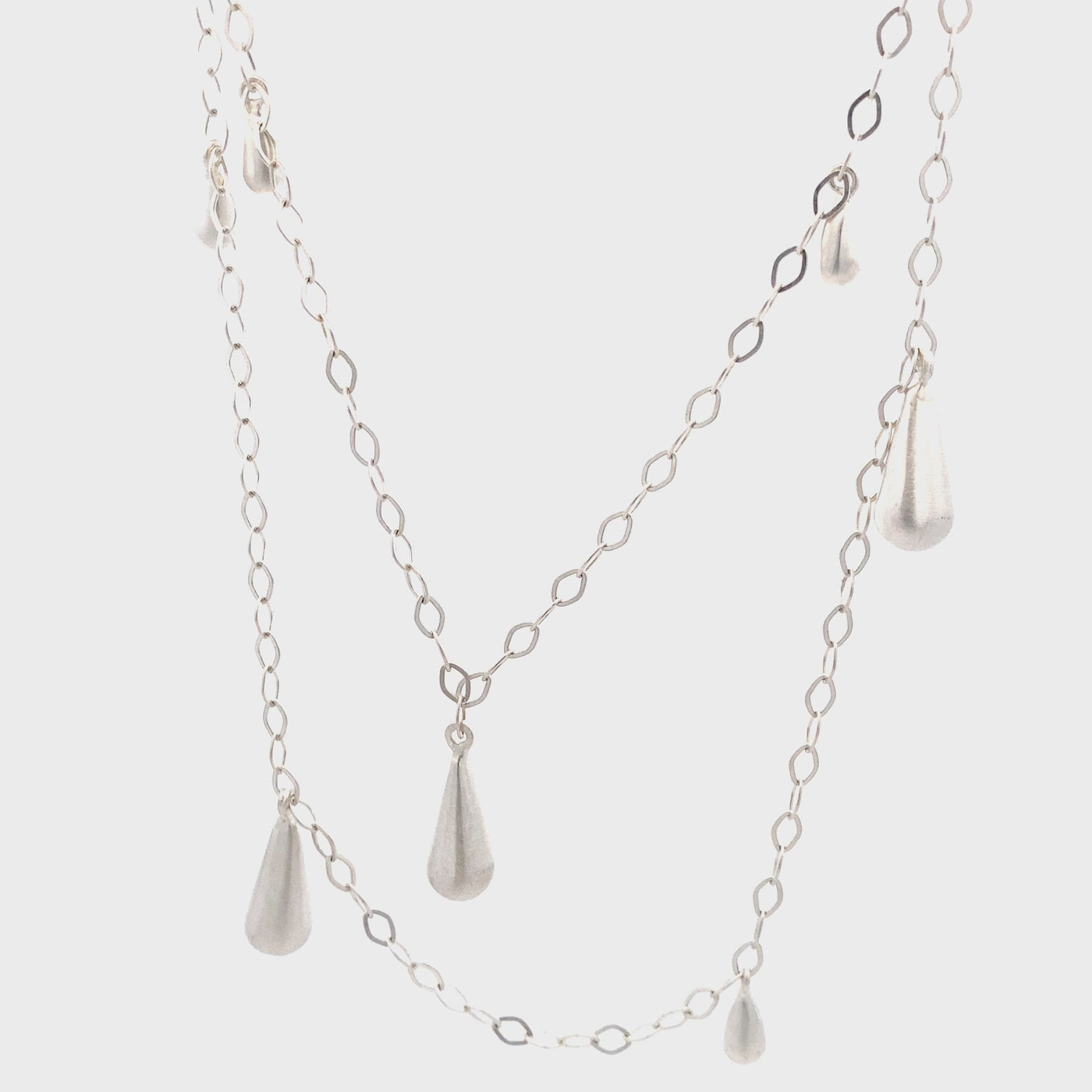 Teardrop Charm Necklace in Sterling Silver