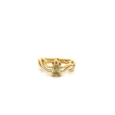 Climbing Ivy: Fancy Yellow Diamond Solitaire Ring