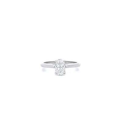 Alice: Oval Cut Diamond Solitaire Ring in Platinum | 1.01ct D SI1