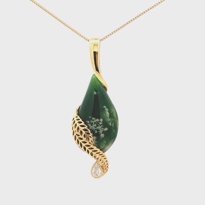 Fern Jade and Diamond Pendant