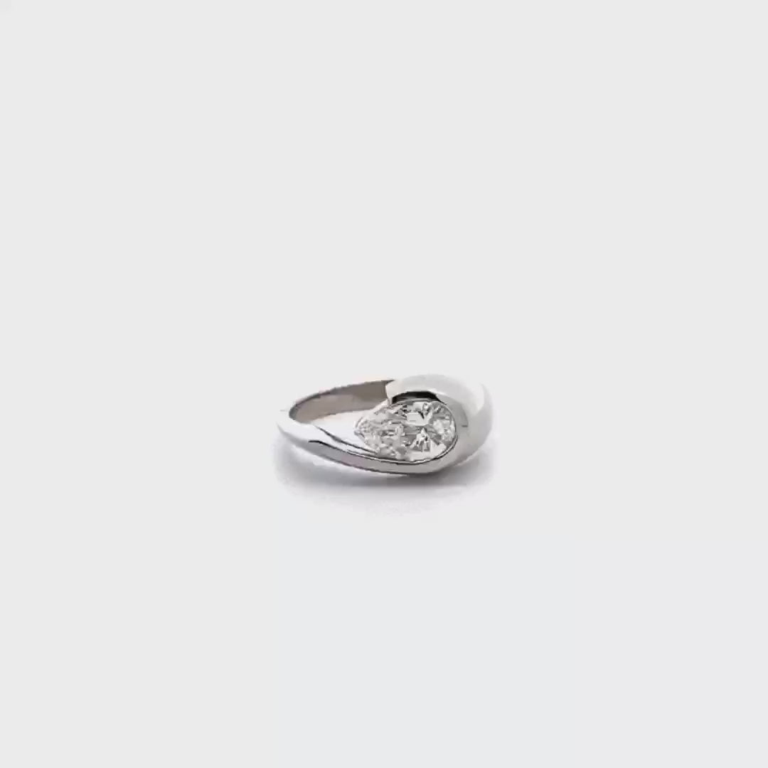 Patai: Pear Cut Diamond Solitaire Ring