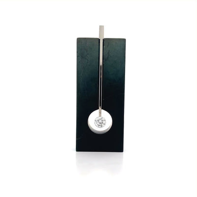 Synaptic: 0.76ct Floeting® Diamond and Black Jade Pendant in Platinum