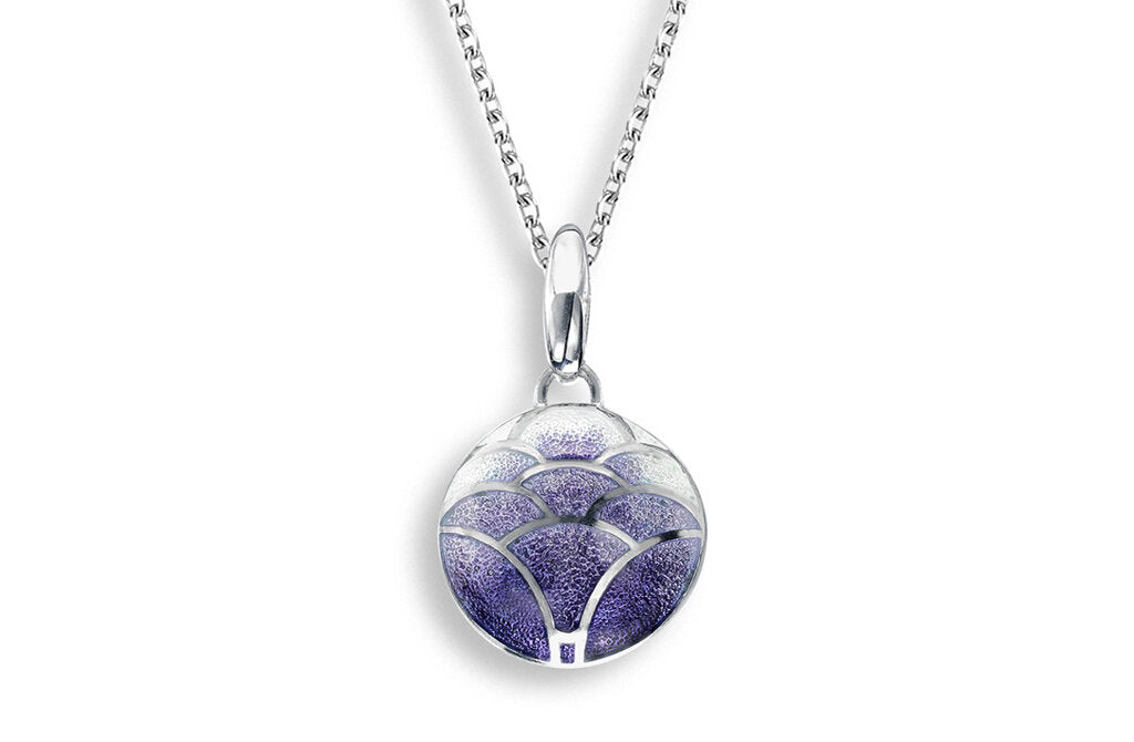Purple Enamel Lotus Necklace