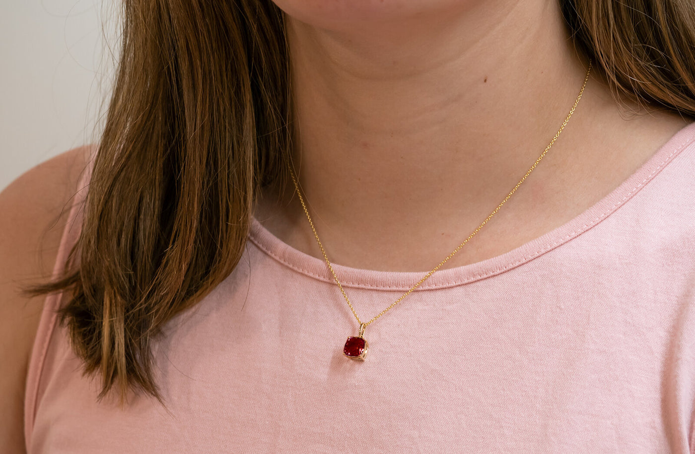 Garnet Solitaire Pendant in Yellow Gold | 2.30ct