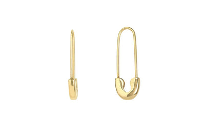 Safety Pin Threader Earrings in Yellow Gold