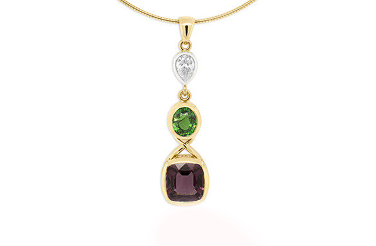 Diamond, Spinel and Tsavorite Pendant