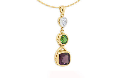 Diamond, Spinel and Tsavorite Pendant