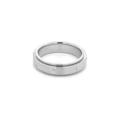 Spinning Diamonds Ring in White Gold | 0.08ctw