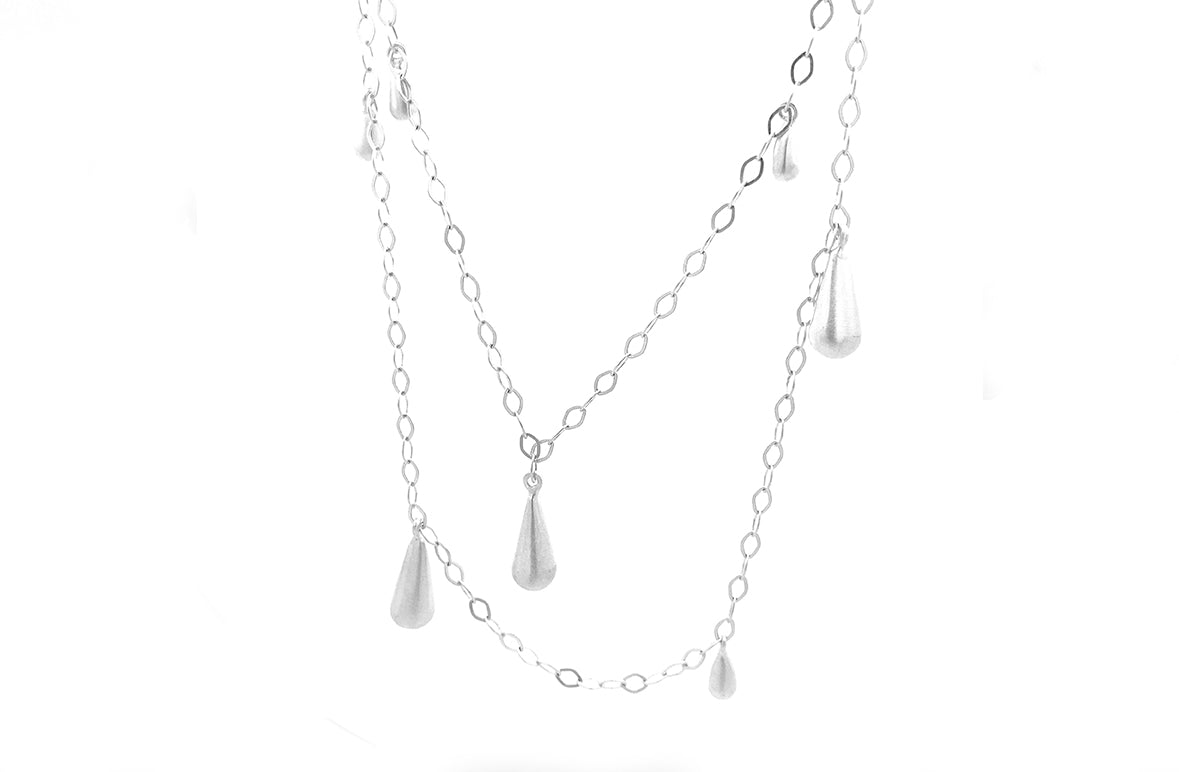 Teardrop Charm Necklace in Sterling Silver