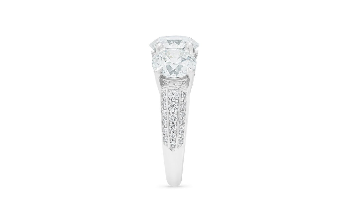 Detailed Brilliant Cut Diamond Three Stone Ring