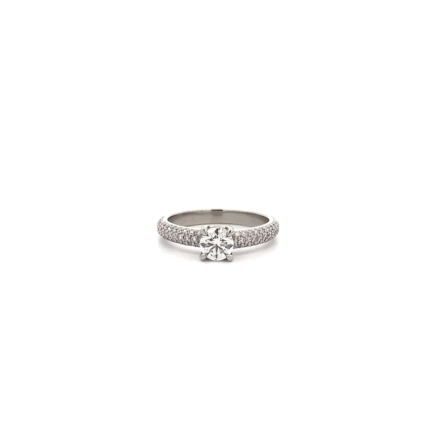 Avenir: Brilliant Cut Solitaire with Diamond Set Band in Platinum | 1.08ctw