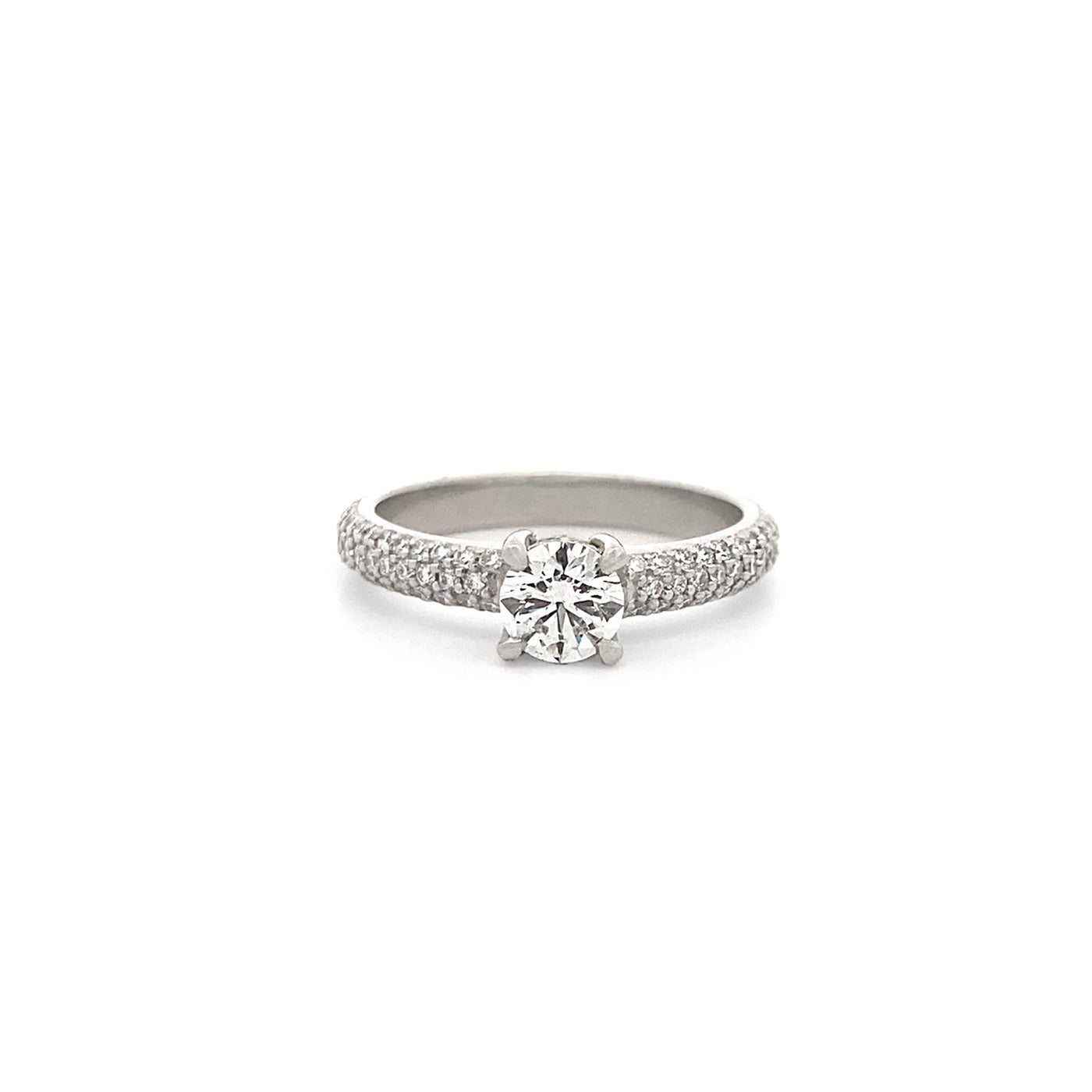 Avenir: Brilliant Cut Solitaire with Diamond Set Band in Platinum | 1.08ctw