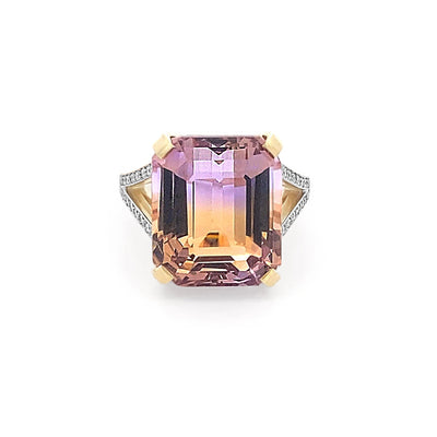 Iris: Ametrine & Diamond Dress Ring in Yellow | 18.34ct