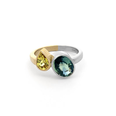 Pods: Sapphire Two Stone Ring in Gold | 2.69ctw