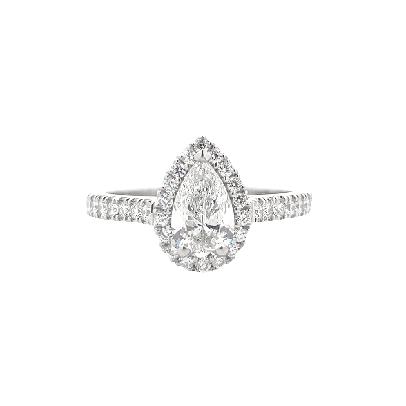 Adorn: Pear Cut Diamond Halo Ring in Platinum | 1.06ctw