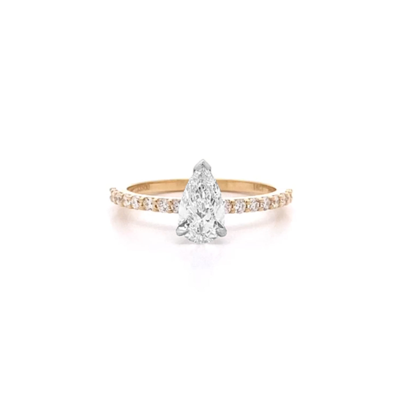 Honour: Pear Cut Diamond Solitaire Ring in Yellow Gold 