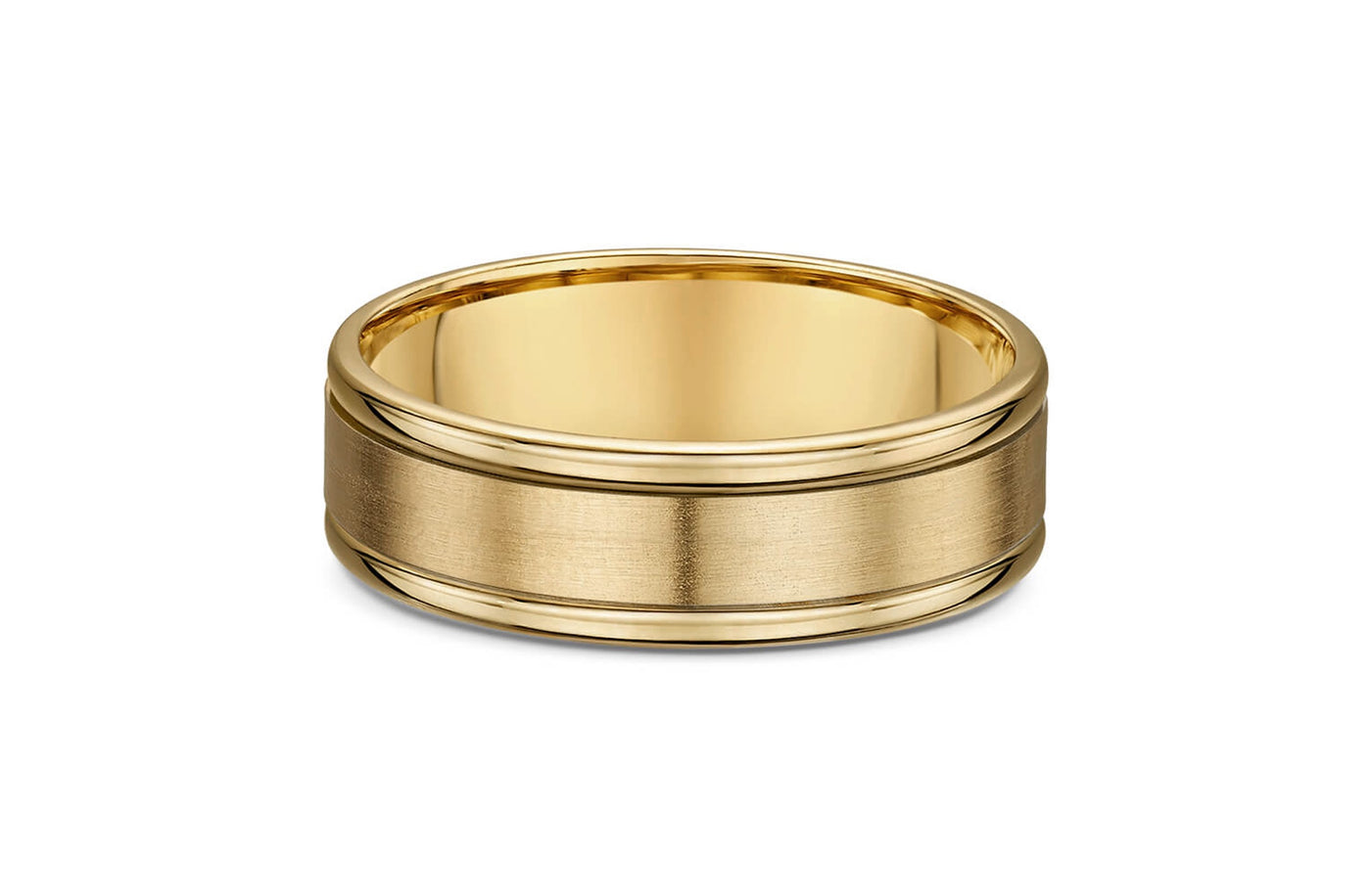 Ledged Band with Brush Inlay in Gold