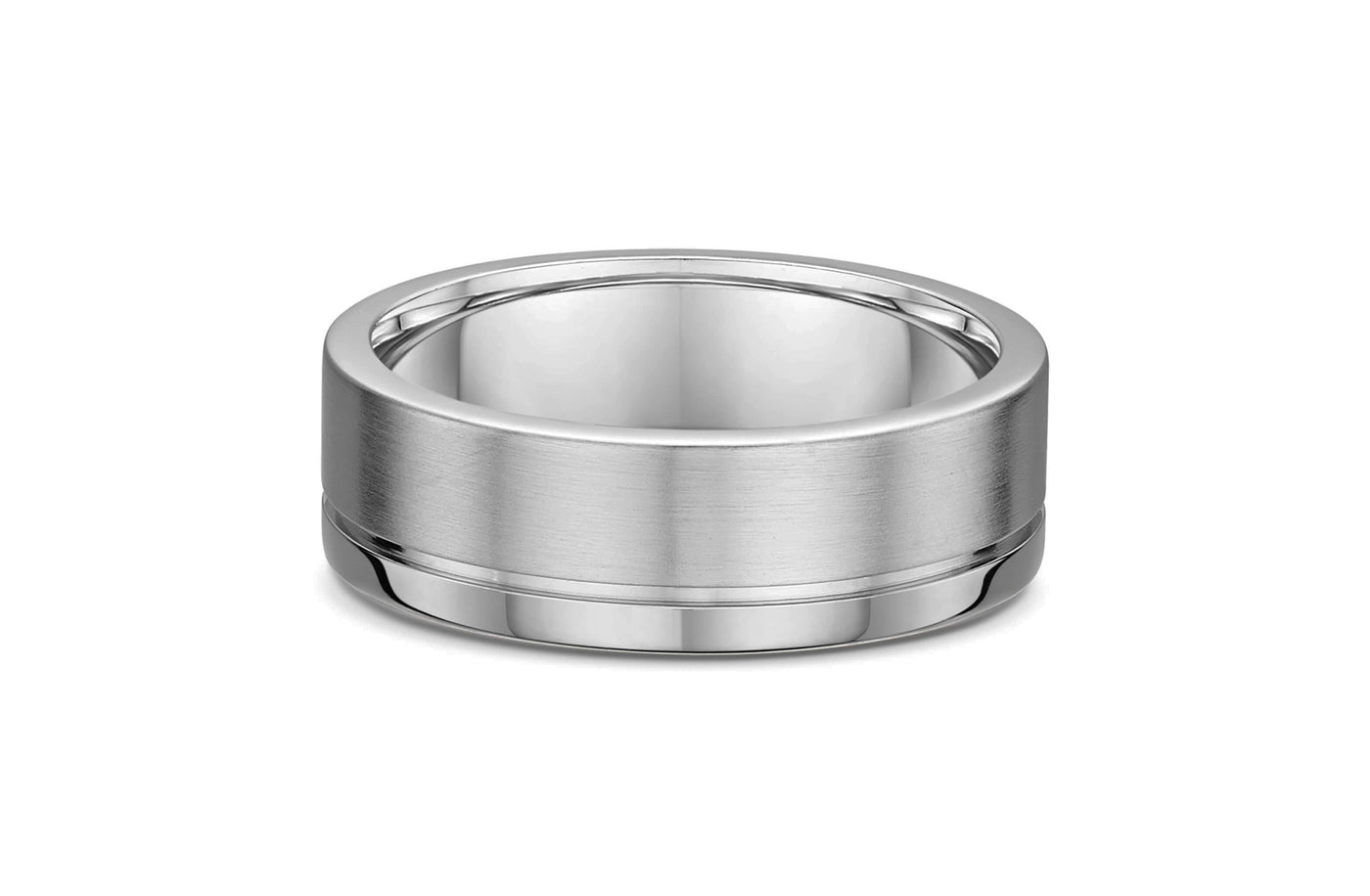 Flat Profile Band with Polished Edge in Titanium