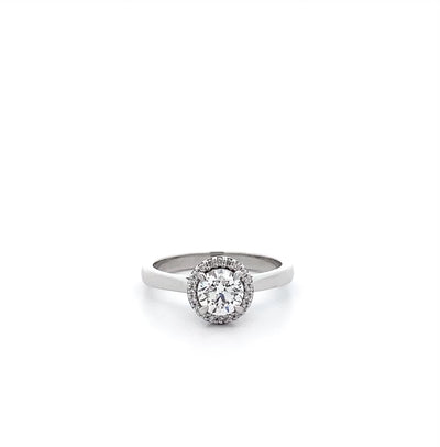 Luminous: Brilliant Cut Diamond Halo Ring in Platinum | 0.85ctw