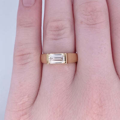Celeste: Emerald Cut Diamond Solitaire Ring