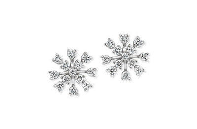 Snowflake Diamond Stud Earrings in Gold