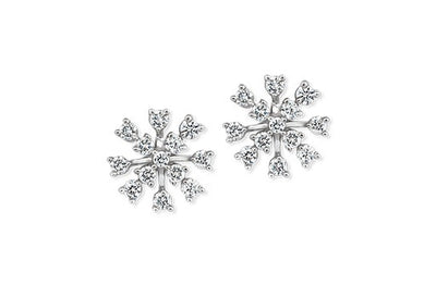 Snowflake Diamond Stud Earrings in Gold